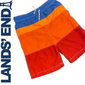 🏖Boys Lands End Color Block Swim Trunks